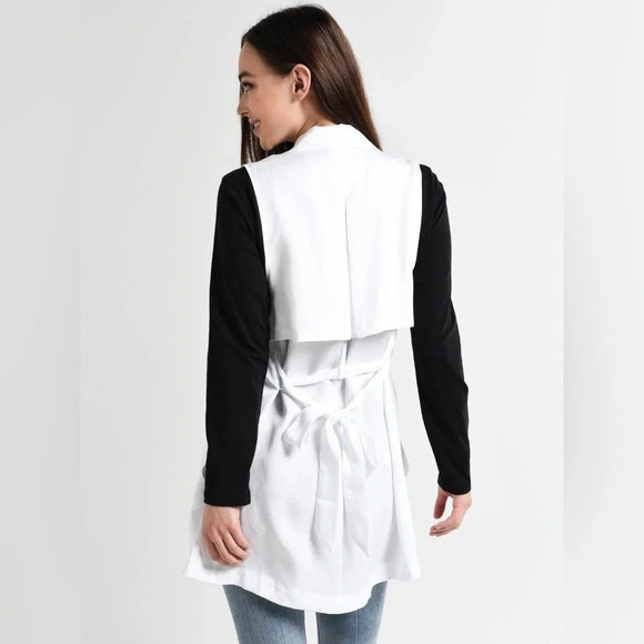 BB Dakota  Wrap Star Drape Front Vest Green - Picture 5 of 12